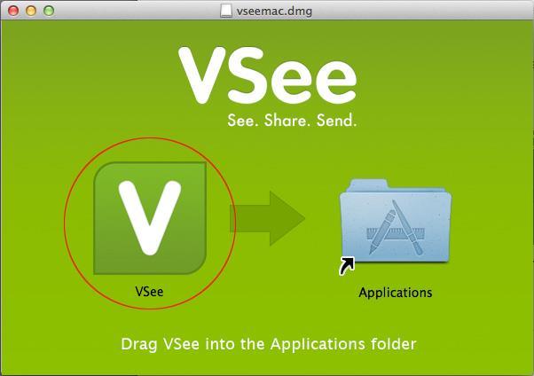 ii. Drag the VSee icon into the Application