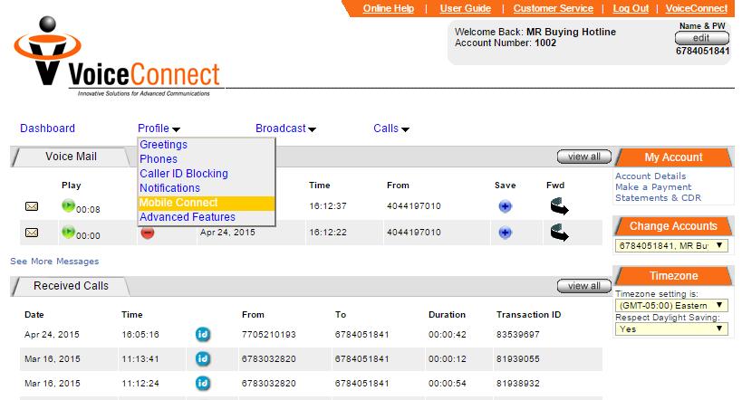 II. Set Up Mobile Connect SM (if part of your plan) Mobile Connect SM may allow you to save minutes on international calls.