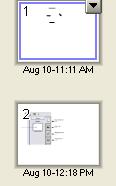 Clicking another page in the Page Sorter tab area marks that page active, and its contents are displayed in the work area.