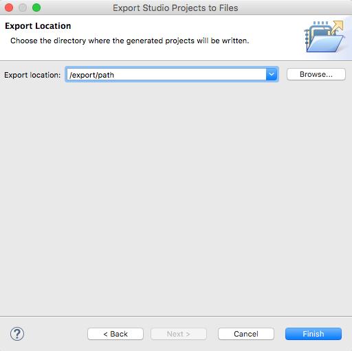 Check the project(s) you want to export in the project selection list. Each of them will be exported to a separate.sls file.