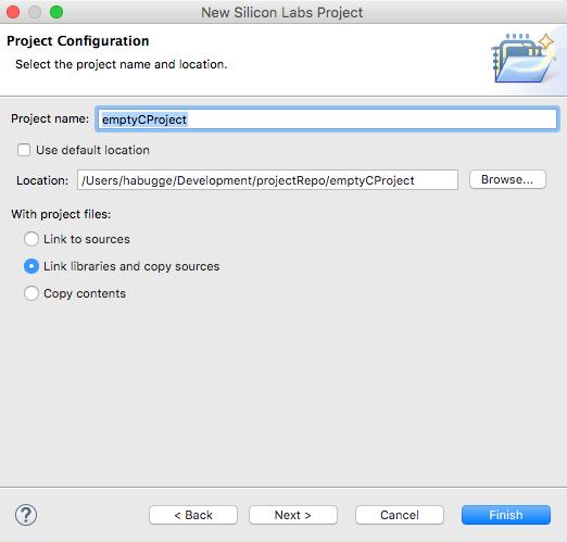Source Code Control 2.1.3.1 Project Configuration On the Project Configuration Page, uncheck Use Default Location and click [Browse]. Navigate to the desired project repo location.