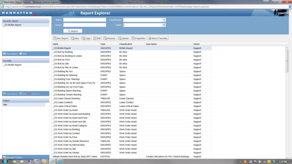 2 Report Explorer Chapter 2: REPORT EXPLORER The Report Explorer console allows you to access a list of all existing reports and gives you the ability to create, run, edit, delete, and modify access