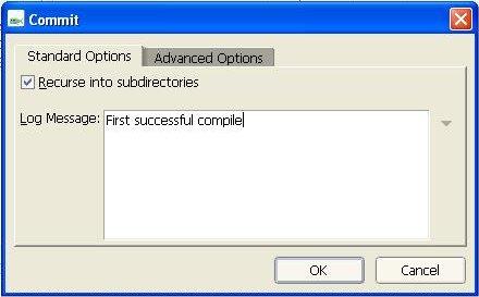 8. The Commit dialog box should appear.