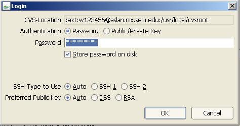 3. You should now see a Login dialog box: Delete the asterisks, and replace them with the password that you chose in