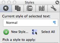Styles The use of Styles is an effective way to format your document. The following explains how to apply a Style in Word. 1. Select the text where you want to apply the Style. 2.
