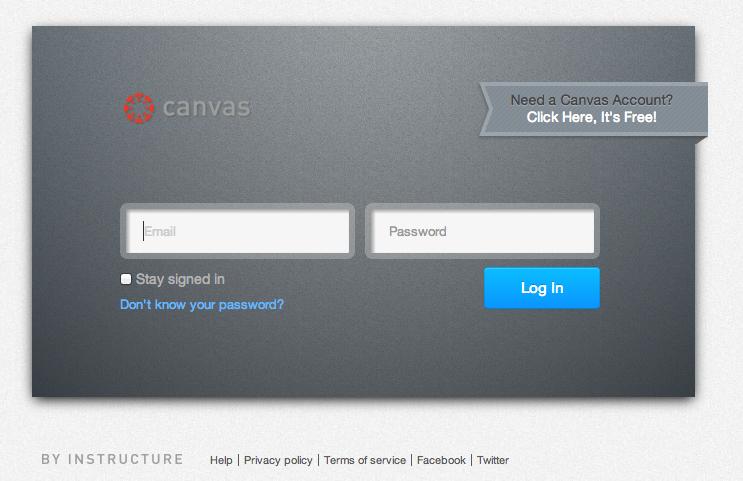 Once you have an existing account, login to Canvas by opening your web browser (Firefox, Chrome or Safari) and going to http://canvas.instructure.com/login. (fig.