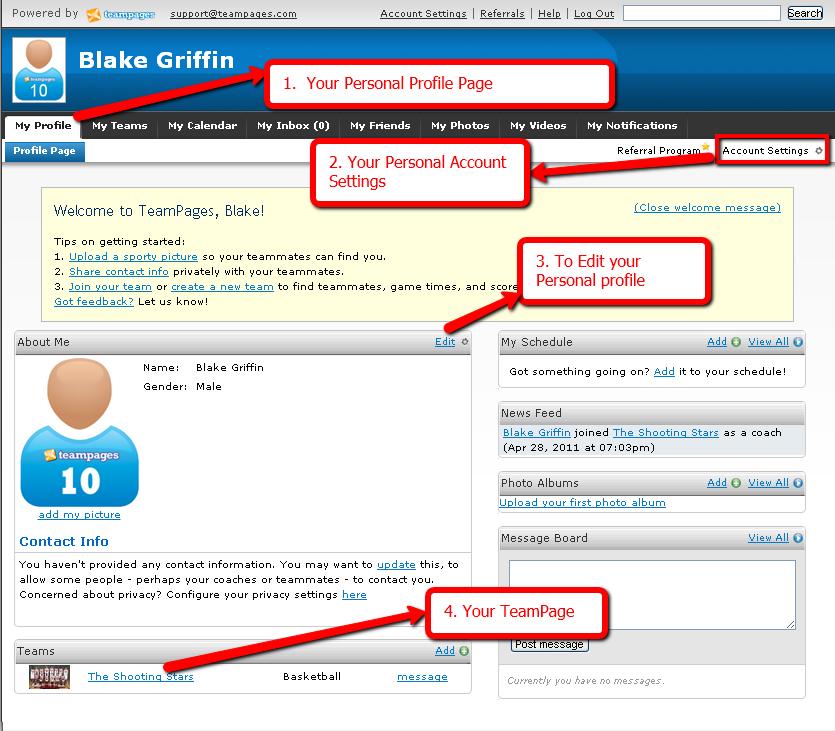 4. Once you ve accepted your Team Invitation, you ll be brought to your personal profile page.