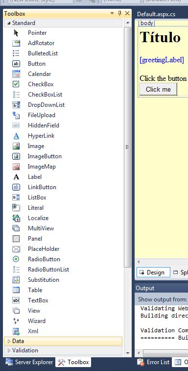 Some controls displayed in VS2010 Some ASP.