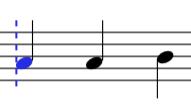 A dotted cursor will appear just before the note Now you can re- input the pitches by typing the new note names using the letters on your computer keyboard, or by playing the pitches on your MIDI