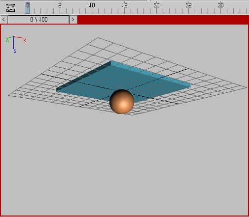 Creating Animation Using Auto Key Page 2 of 6 Time Slider background turns red 3. Click to select the ball in the Perspective viewport.