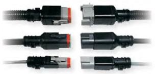 Backshells: Receptacle Backshells Connector Style Strain relief Tubing Size (mm) P/N DT04-2P 180 6, 7.5, 8.5, and 10 1011-229-0205 180 X 6, 7.5, 8.5, and 10 1011-257-0205 90 6, 7.5, 8.5, and 10 1011-230-0205 90 X 6, 7.