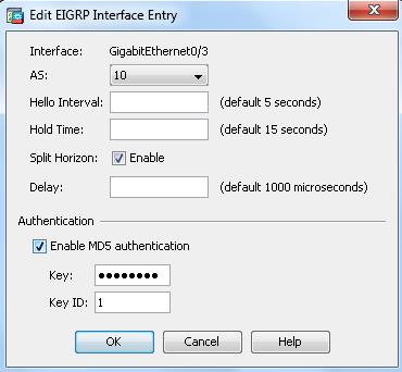 Under Authentication, choose Enable MD5 authentication.