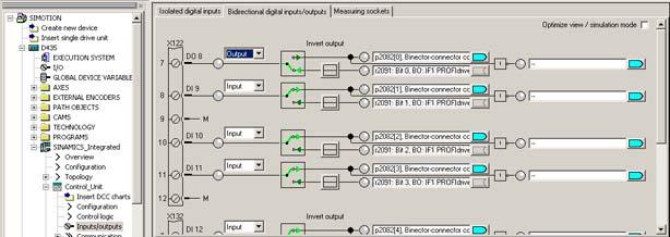 Commissioning (software) 7.10 Configuring drive-related I/Os 1. Double-click the "Inputs/outputs" entry below the SINAMICS_Integrated > Control Unit in the project navigator. 2.