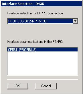Parameter assignment / addressing 6.2 Creating a project and configuring communication Procedure 1. In the "Select Interface - " dialog. select "PROFIBUS DP2/MPI.
