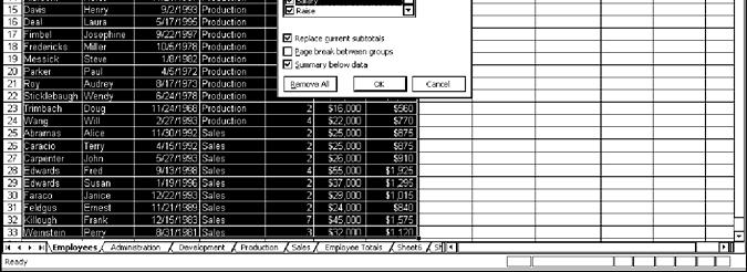A list must be sorted first by the same field in which you want to report grouped subtotals. 1. Select a cell in the column containing the field you want to group. 2.