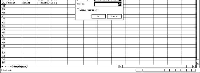 Excel 2002 - Lvl 3 Lesson 4 - Working with Advanced Filters 14. Click the Expand Dialog button in the Criteria range box. 15. Select OK.