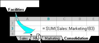 9.3 Consolidate by Using 3-D Formulas When you use 3-D references in formulas, there are no restrictions on the layout of the separate ranges of data.