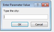 Creating a Parameter Query A parameter query displays a dialog box that prompts the user to enter one or more criteria values when the query is run The value entered into the prompt causes the query