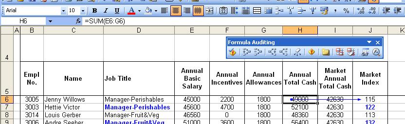 To remove the arrows, click on the fifth set of arrows in the 2003 toolbar, or in Excel 2007 the Remove Arrows icon.