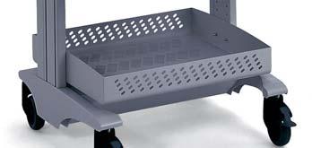 Knürr EliMobil Storage Tray Sheet steel, powder-coated RAL 7035, light gray BIL00225 W H D w