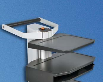 Knürr SynergyCart Worktop - Can be ergonomically mounted at any height, stepless - Torsion-free and stable - With recessed surface to prevent sliding and for anti-slip mats