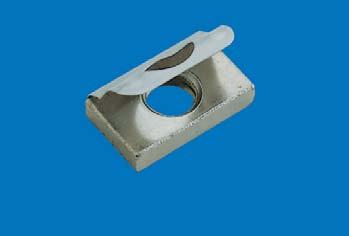 Spring nuts M5 and M6 - For clipping into T-slots at any position - For mounting chassis rails and other components Steel, St 1203 Spring band, Nirosta 4310 50 spring
