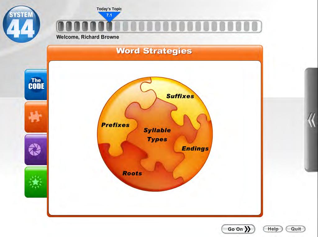 Exploring Word Strategies The Word Strategies strand teaches students about syllable strategies and word analysis and gives them practice in applying those concepts.