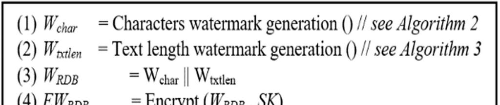 Therefore, we assume that the candidate relaiton for watermarking has some textual attributes. The proposed framework is shown in Figure 1.