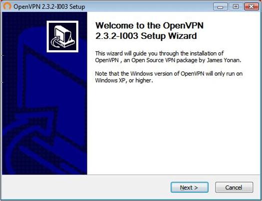 10. To install the OpenVPN client utility on your computer, click the