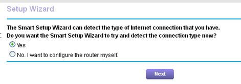 Use the Internet Setup Wizard You can use the Setup Wizard to detect your Internet settings and automatically set up your router.