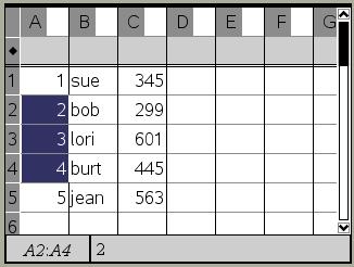 When the sort moves data up or down in the key column, the corresponding data in the other selected columns is also moved up or down. This preserves the integrity of each row.