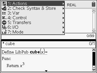 Programming You can create user-defined functions or programs by typing definition statements on the Calculator entry line or by using the Program Editor.