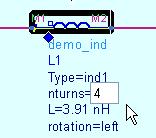 e. In the schematic window, change the nturns value = 4. Also, change the simulation Stop frequency to 20 GHz as shown here. f. Save the design and then click the Simulate command.
