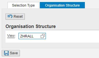 Selection By field, then select the Organisation Structure tab.