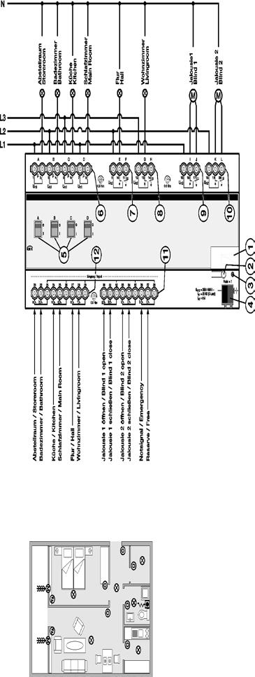 Device technology 2.2 Connection schematics Hotel room example 2CDC 072 044 F0412 RM/S 3.