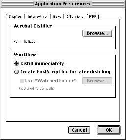 PDF Filter 1 Setting Preferences for Distilling the File The PDF tab of the Application Preferences dialog box (Edit menu) lets you set preferences for the action Acrobat Distiller will take when you