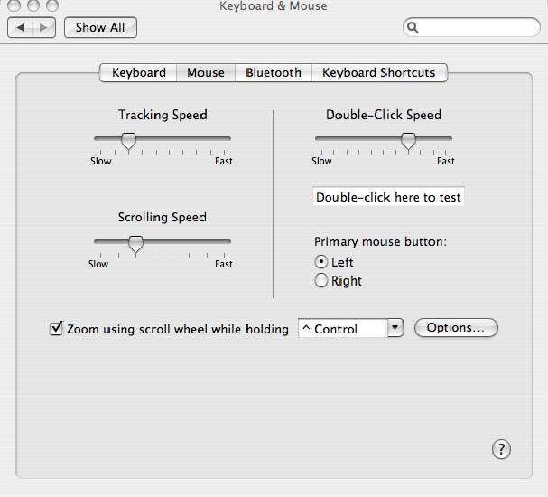 For Windows Open the Control Panel, and double-click the Mouse icon to open the mouse properties screen, and then select the Pointer Options.