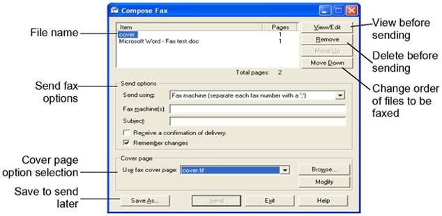 To create and send a text message 5. Before sending the fax, you can add more documents by repeating steps 1 to 4.