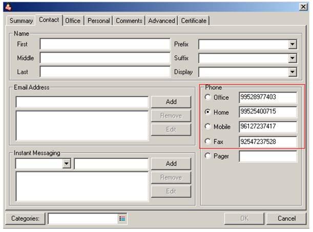 Using Desktop Messaging for Novell GroupWise If CallPilot finds telephone and fax numbers, the software prompts you to choose where you want to send the message.
