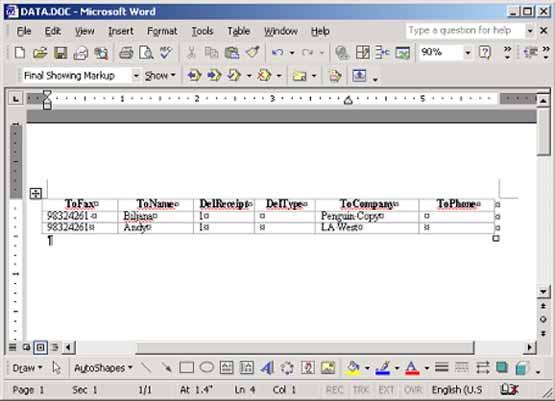 Creating and sending fax batch messages 21 1 Go to \Program Files\Nortel\CallPilot\fax directory and open the Datadoc file 2 Add new columns or remove existing ones, as required For new columns,
