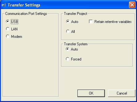 5. Make sure that the [Device] is set to [USB] in the Transfer Settings Info.
