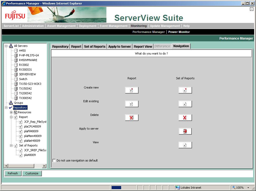 Start page of the Performance Manager Performance Manager 2.