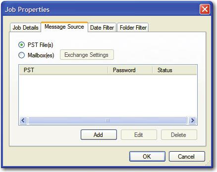 Chapter 6 PaperVision Message Manager Harvester 2. Click the Message Source tab.