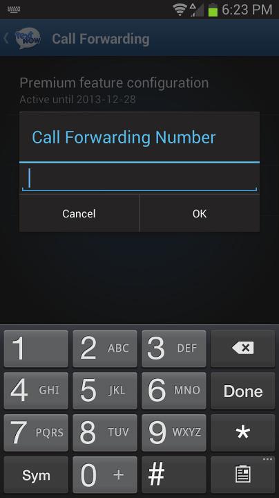 Using Call Forwarding Enter the phone number you wish to forwards your calls to.