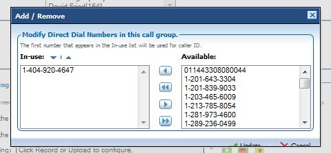 Please Note: If you don't have a call group in your account, you can add one by contacting your account manager) 2. The first line in the edit window allows you to specify a name for the group.