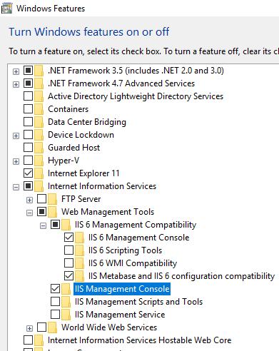 5) Click the Turn Windows features on or off link. 6) Expand the Windows Features window. 7) Click the plus next to the Internet Information Services check box to expand the subcomponent selections.