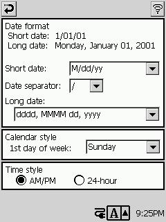 Specifying the Date and Time Formats The date and time formats you specify with the following procedure are used on setting screens, programs (Calendar, etc.