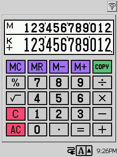 1-8 Using Calculator Calculator provides you basic arithmetic, percent, and square root calculation capabilities. To display the Calculator screen, tap Calculator on the Top Menu (page 11).