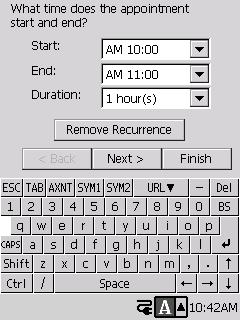 To edit a repeat pattern This shows the appointment data in accordance with the repeat type you select. Tap L and then select the repeat type you want. 1.