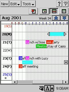 Daily View Operations Tapping a date in the calendar selects that date and displays its Calendar data.